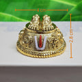 Gold Plated Antique Finish Lord Balaji Charan Paduka Vishnu Charan Paduka for Pooja Room/Car Dashboard Venkateswara Swamy Feet with Shanku & Chakra Namam Gifting (Gold)